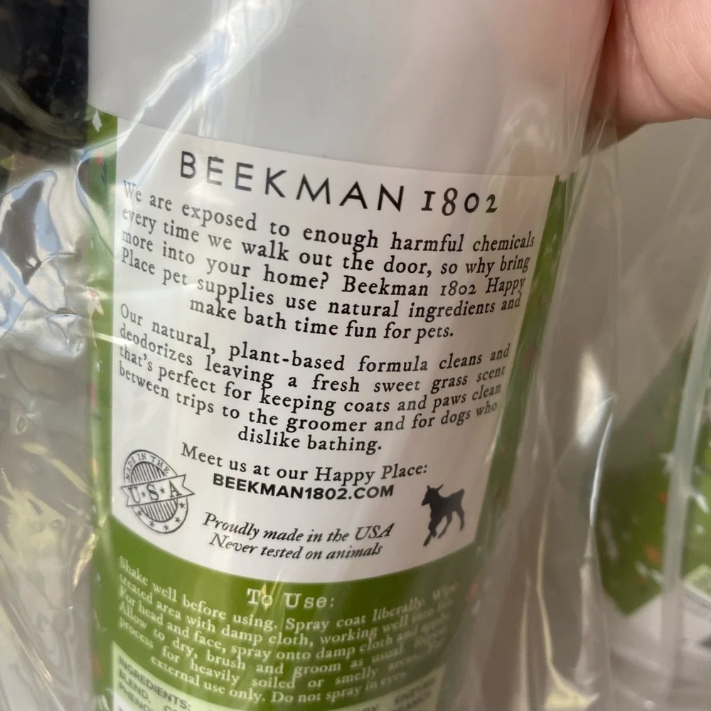 Beekman 1802 Happy Place Waterless Dog Wash 24 fl. oz. Set of 2 New
